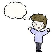 cartoon boy with thought bubble N21