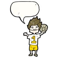 cartoon boy with soccer ball N3