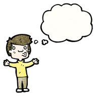 cartoon boy with thought bubble N22