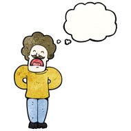 cartoon mustache man with thought bubble N13