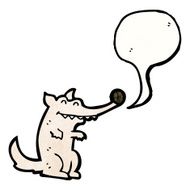 little wolf with speech bubble cartoon N2
