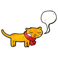 cartoon cat with speech bubble N106