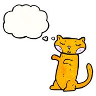 cartoon cat with thought bubble N119