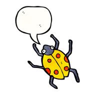 cartoon ladybird with speech bubble N2