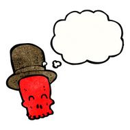 cartoon skull with top hat N5