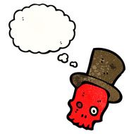 cartoon skull with top hat N6