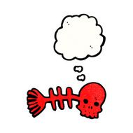 cartoon spooky fish bones N5