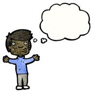 cartoon boy with thought bubble N23