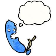 cartoon blue balloon with face N4