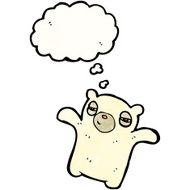 cartoon bear with thought bubble N37