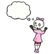 cartoon woman with skull mask N4