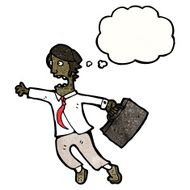 cartoon rushing businessman N7