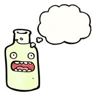 cartoon white wine bottle N2