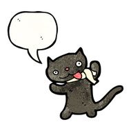 cute black cat cartoon N13