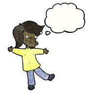 cartoon balancing man with thought bubble N2