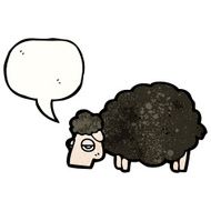 cartoon black sheep N19