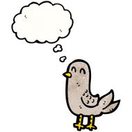 cartoon bird with thought bubble N358