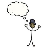 Cartoon Stick Man With Thought Bubble N4