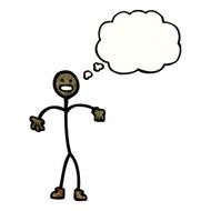 Cartoon Stick Man With Thought Bubble N5
