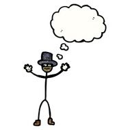 Cartoon Stick Man With Thought Bubble N6