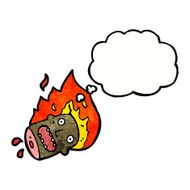 cartoon burning severed head N2