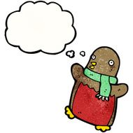 cartoon christmas robin N56