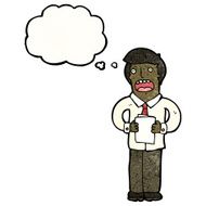 cartoon man reading from notes N5