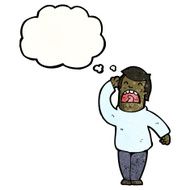 cartoon man with thought bubble N61