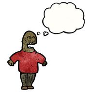 cartoon bald man with thought bubble N8
