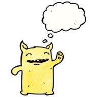 cartoon little monster waving N2