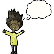 cartoon boy with thought bubble N25
