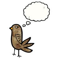 cartoon bird with thought bubble N360