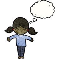 cartoon girl with thought bubble N34