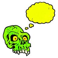 cartoon glowing green skull N6