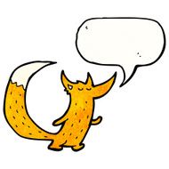 cartoon fox with speech bubble N32