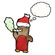 funny christmas robin cartoon N15