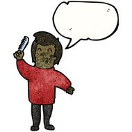 cartoon man combing hair N15