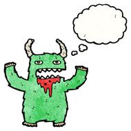 cartoon monster with thought bubble N62
