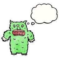 cartoon monster with thought bubble N63