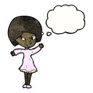cartoon woman with thought bubble N60