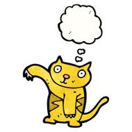 cartoon cat with thought bubble N120