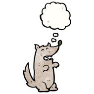 cartoon wolf with thought bubble N42