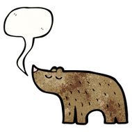cartoon bear with speech bubble N41