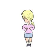cartoon shy woman N55