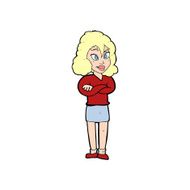 cartoon woman with crossed arms N52