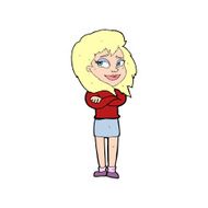 cartoon woman with crossed arms N53