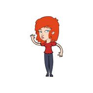 cartoon pretty woman waving N98