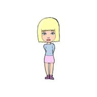 cartoon serious girl N11