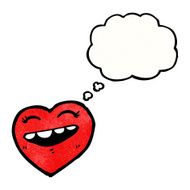 happy heart with thought bubble cartoon N2