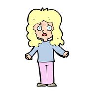 cartoon worried woman N87